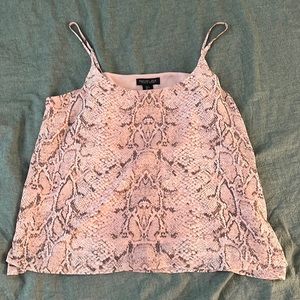 Rachel Zoe pink snake print tank top size L